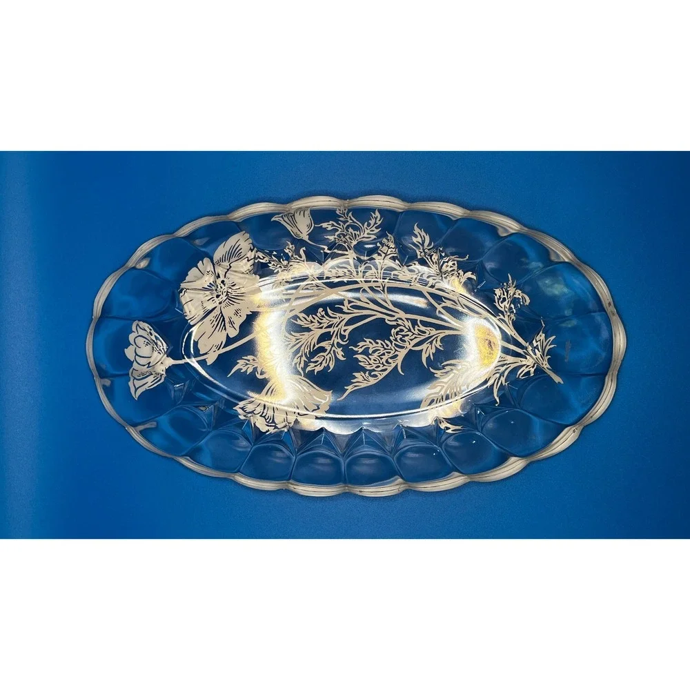 Silver City‎ Flanders Clear Celery Dish Silver Plated Inlay 10.5